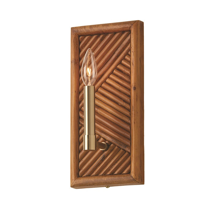 Capital Lighting Soleil 1 Light Wall Sconce, Brass/Natural