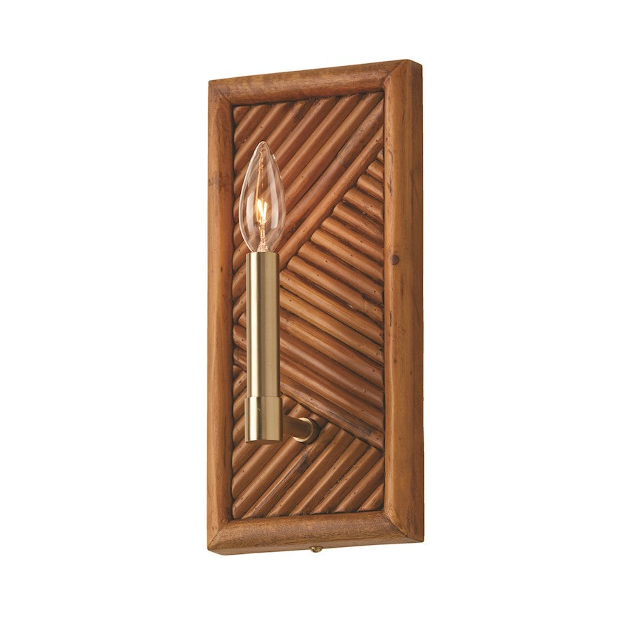 Capital Lighting Soleil 1 Light Wall Sconce, Brass/Natural