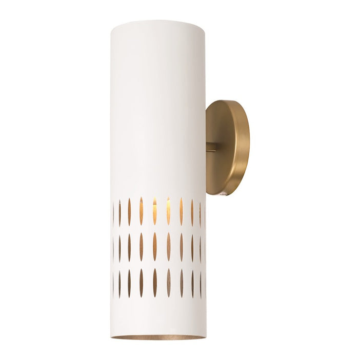 Capital Lighting Dash 1 Light Wall Sconce, Aged Brass/White