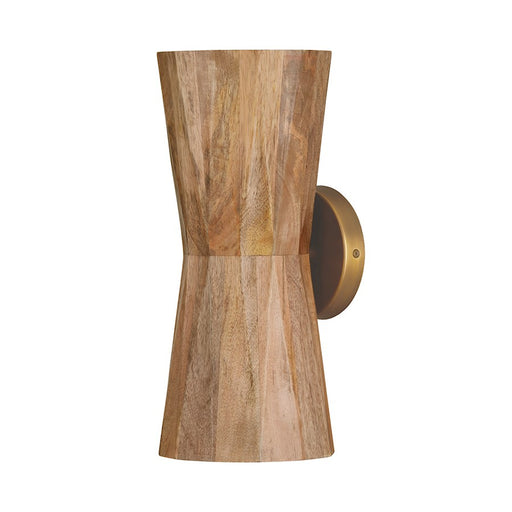 Capital Lighting Nadeau 2 Light Sconce, Light Wood/Patinaed Brass