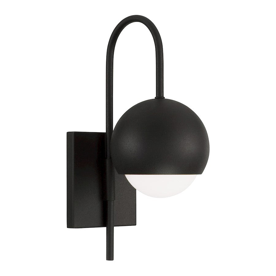 Capital Lighting Dolby 1 Light Sconce, Black Iron/Soft White