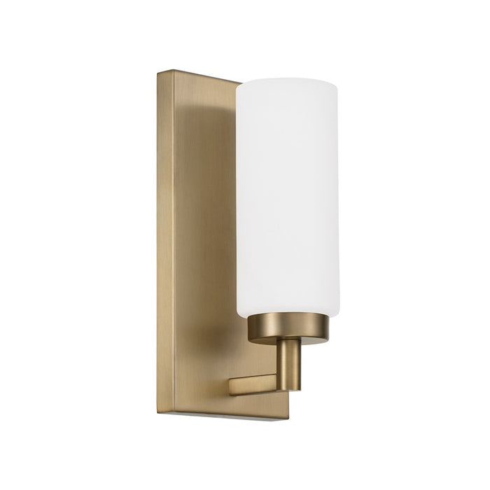 Capital Lighting Alyssa 1 Light Sconce, Brass/Faux Alabaster