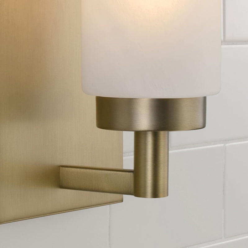 Capital Lighting Alyssa 1 Light Sconce, Brass/Faux Alabaster