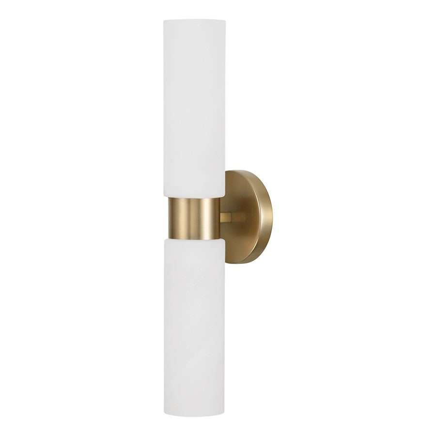 Capital Lighting Alyssa 2 Light Sconce, Brass/Faux Alabaster