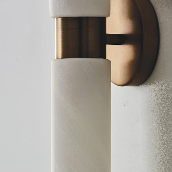 Capital Lighting Alyssa 2 Light Sconce, Brass/Faux Alabaster