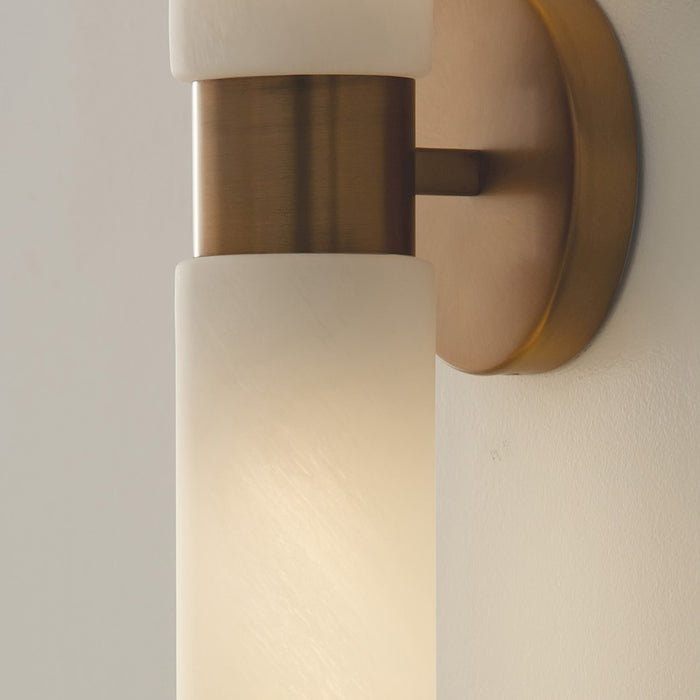 Capital Lighting Alyssa 2 Light Sconce, Brass/Faux Alabaster