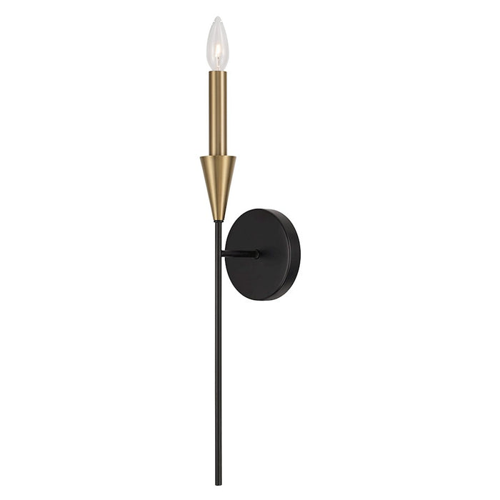 Capital Lighting Avant 1 Light Sconce, Brass/Black