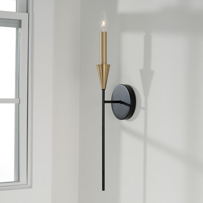 Capital Lighting Avant 1 Light Sconce, Brass/Black