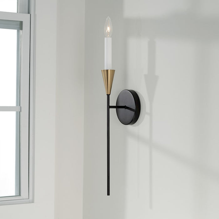 Capital Lighting Avant 1 Light Sconce, Brass/Black