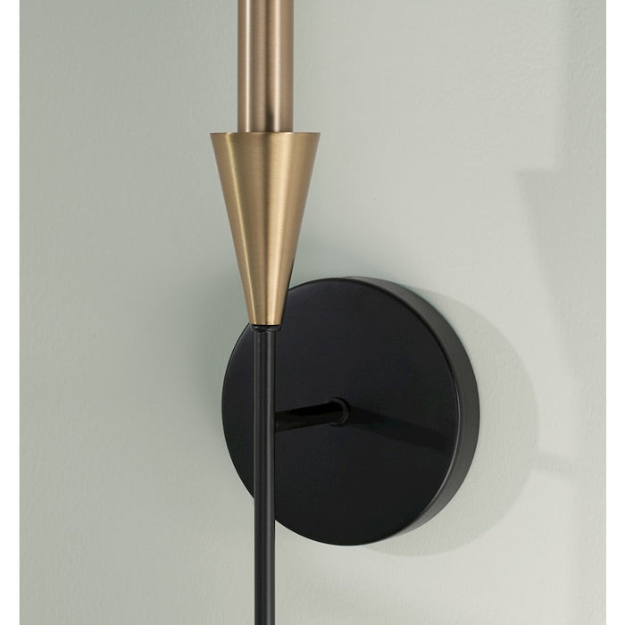 Capital Lighting Avant 1 Light Sconce, Brass/Black