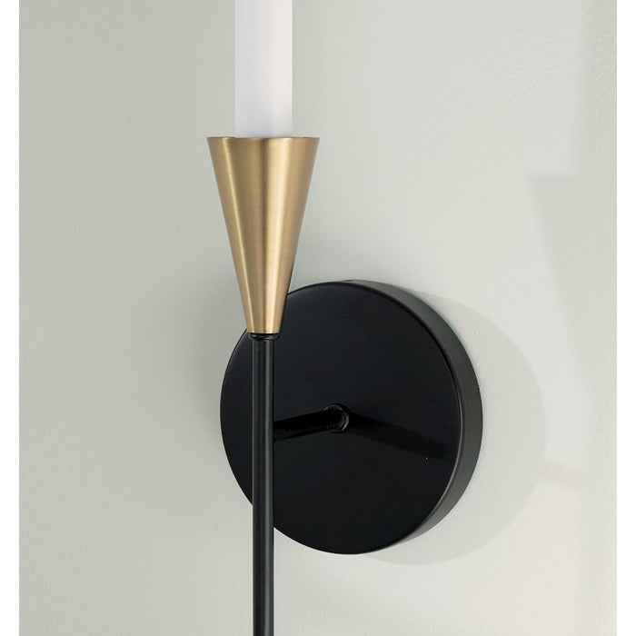 Capital Lighting Avant 1 Light Sconce, Brass/Black