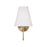 Capital Lighting Julia 1Lt Sconce, Brass/White Fabric Straight Shade