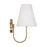 Capital Lighting Julia 1Lt Sconce, Brass/White Fabric Straight Shade