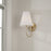 Capital Lighting Julia 1Lt Sconce, Brass/White Fabric Straight Shade