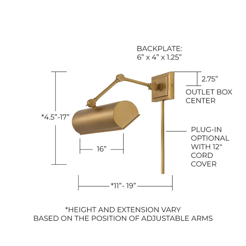 Capital Lighting Alastair 1 Light Sconce, Aged Brass