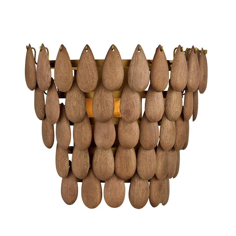 Capital Lighting Ravi 1 Light Sconce, Light Wood and Patinaed Brass