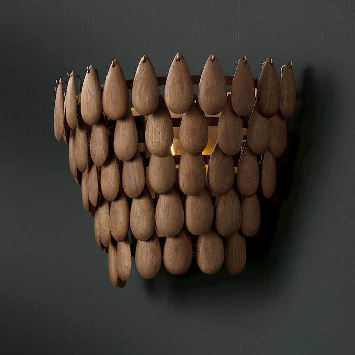 Capital Lighting Ravi 1 Light Sconce, Light Wood and Patinaed Brass