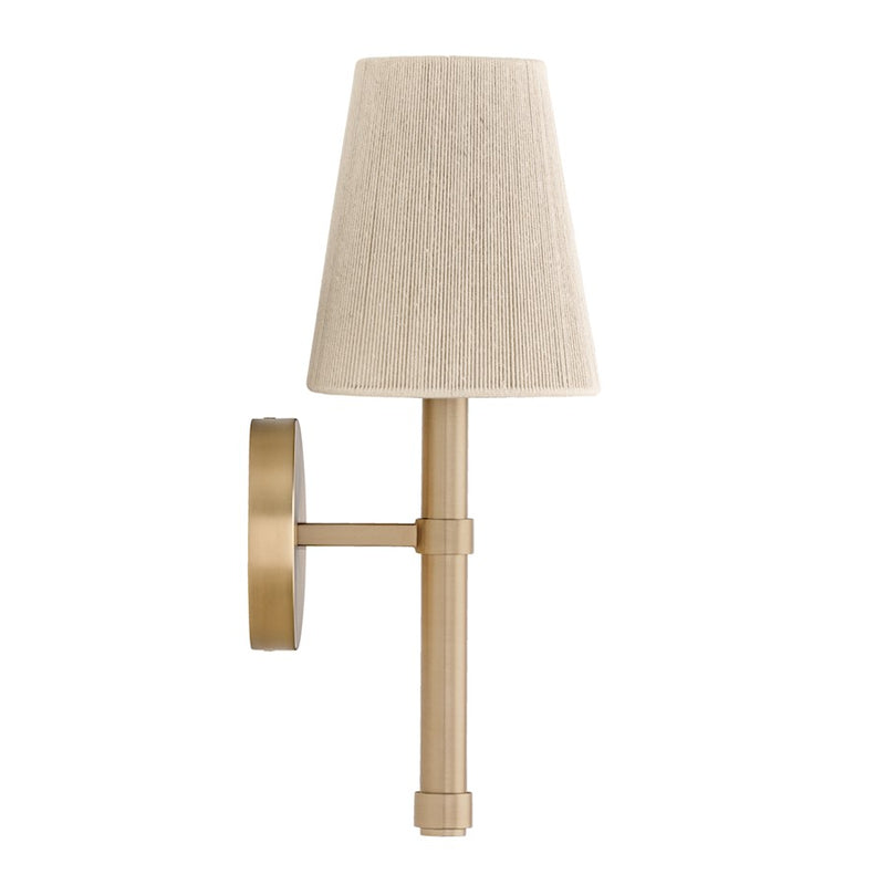Capital Lighting Mira 1Lt Sconce, Brass/Bleached Natural Rope Shade
