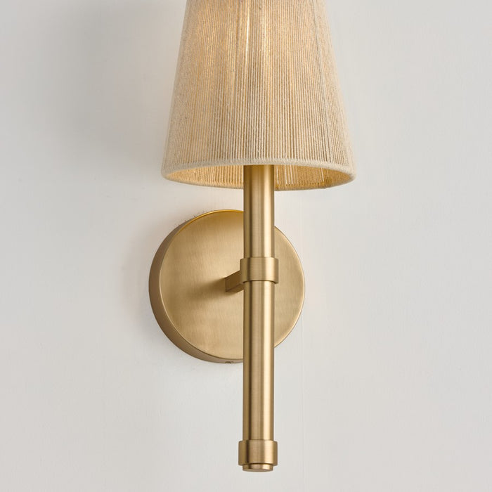 Capital Lighting Mira 1Lt Sconce, Brass/Bleached Natural Rope Shade