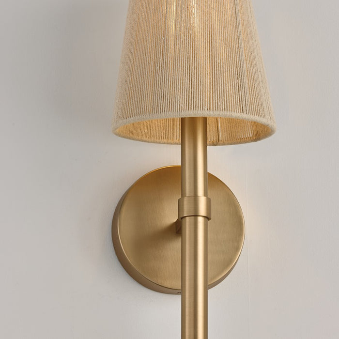 Capital Lighting Mira 1Lt Sconce, Brass/Bleached Natural Rope Shade