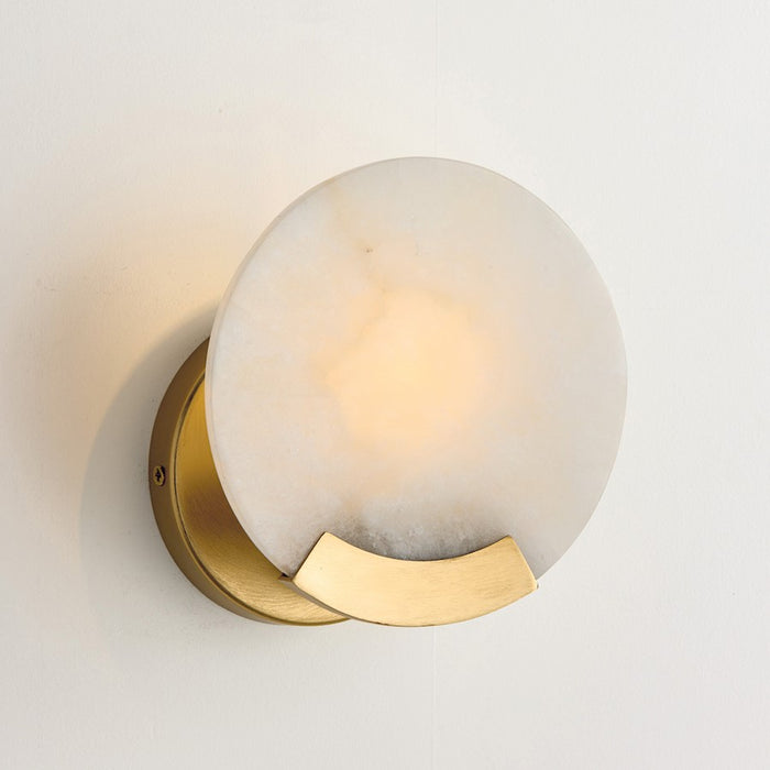 Capital Lighting Oriya 1 Light Sconce, Brass/Natural Alabaster Stone