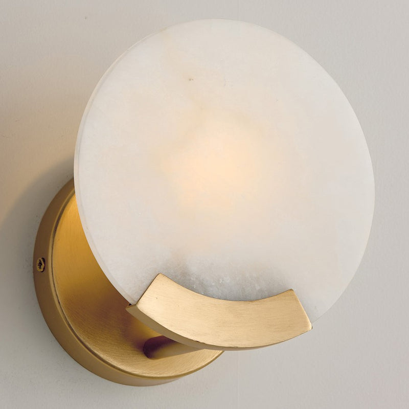 Capital Lighting Oriya 1 Light Sconce, Brass/Natural Alabaster Stone