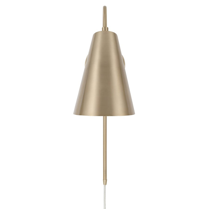 Capital Lighting Leo 1Lt Sconce, Brass/Brass Metal/White Interior