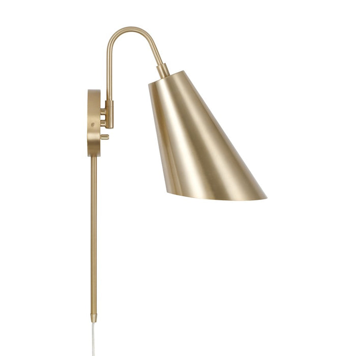 Capital Lighting Leo 1Lt Sconce, Brass/Brass Metal/White Interior