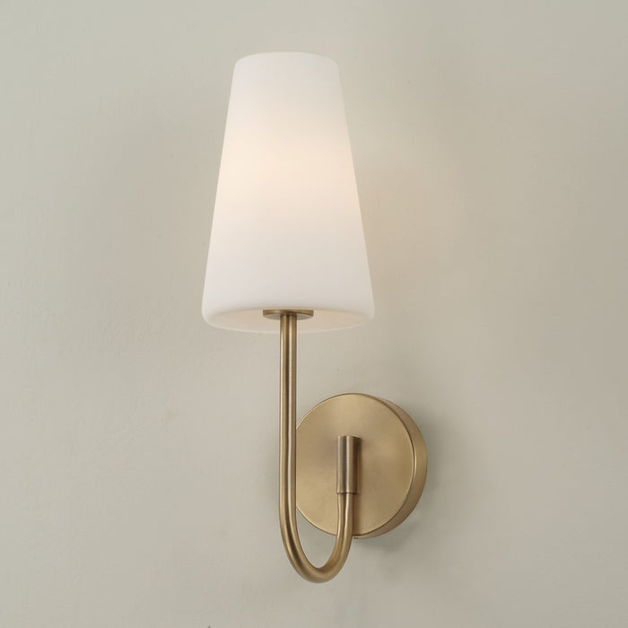 Capital Lighting Averitt 1 Light Sconce, Aged Brass/Soft White