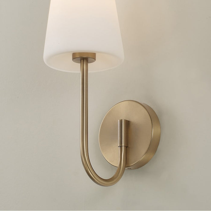 Capital Lighting Averitt 1 Light Sconce, Aged Brass/Soft White