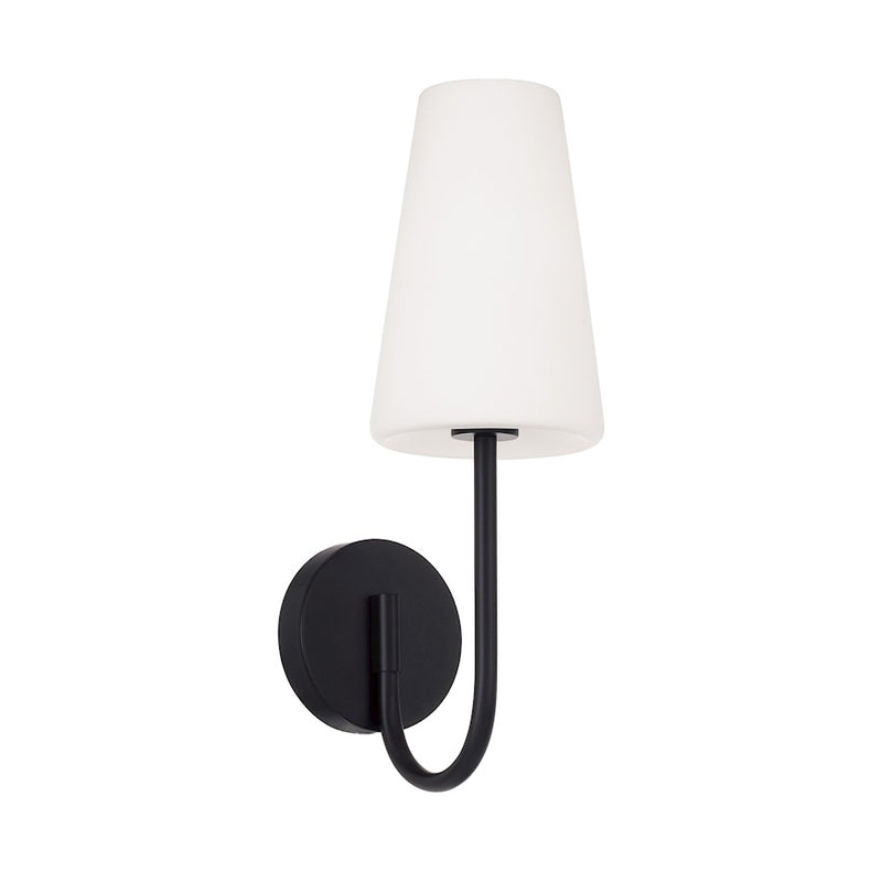 Capital Lighting Averitt 1 Light Sconce, Matte Black/Soft White