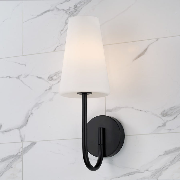 Capital Lighting Averitt 1 Light Sconce, Matte Black/Soft White