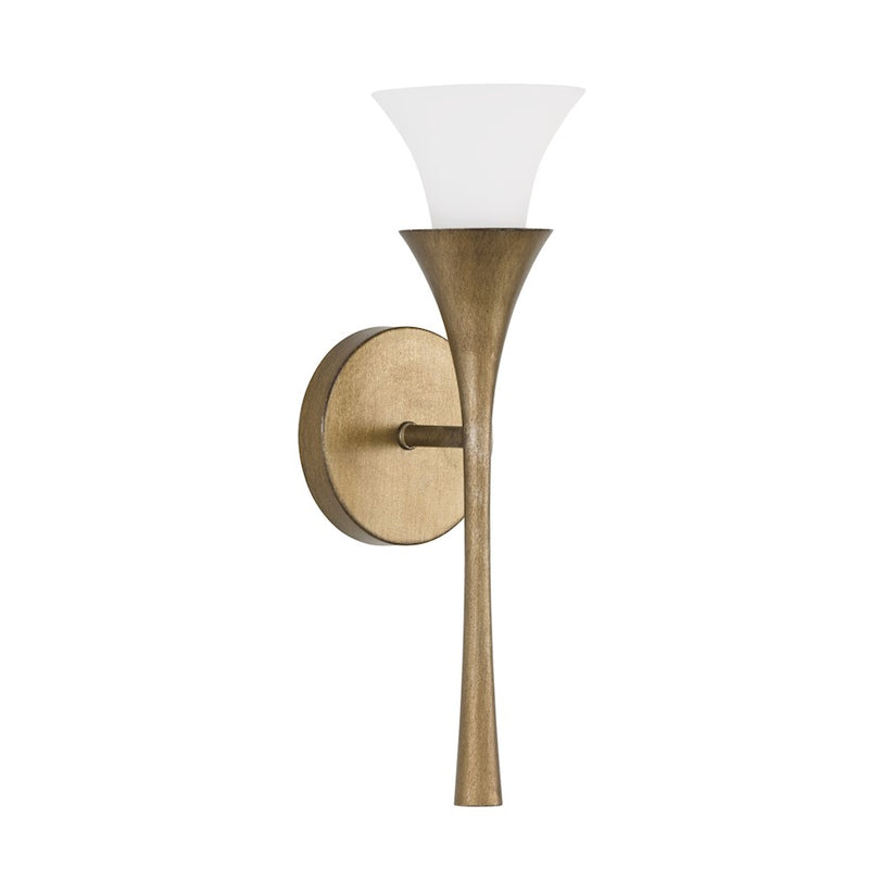 Capital Lighting Nola 1 Light Sconce, Mystic Luster/Soft White Glass
