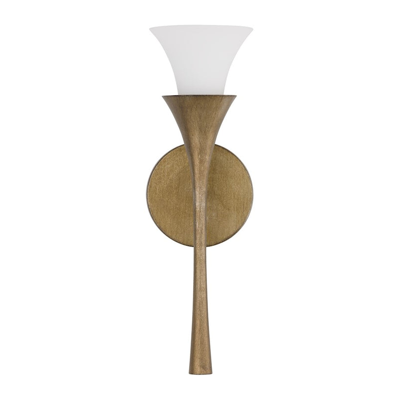 Capital Lighting Nola 1 Light Sconce, Mystic Luster/Soft White Glass
