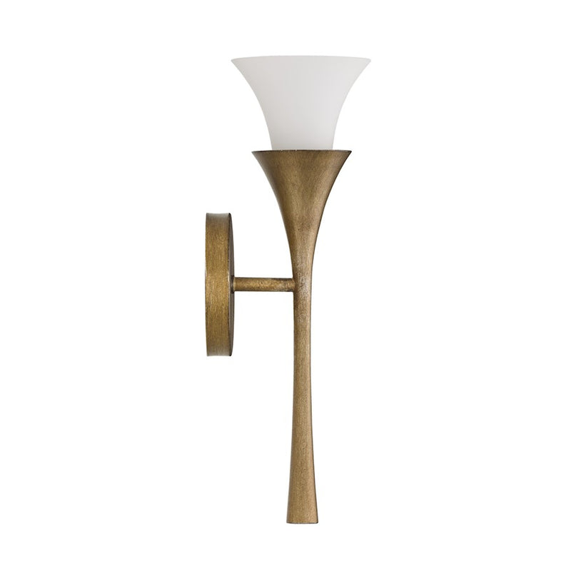 Capital Lighting Nola 1 Light Sconce, Mystic Luster/Soft White Glass