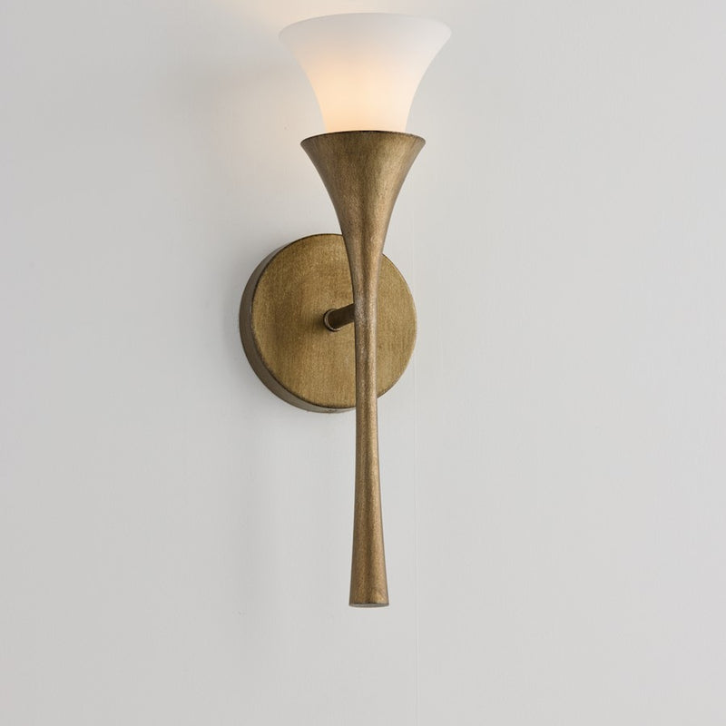 Capital Lighting Nola 1 Light Sconce, Mystic Luster/Soft White Glass