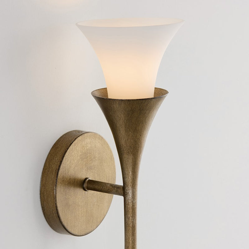 Capital Lighting Nola 1 Light Sconce, Mystic Luster/Soft White Glass