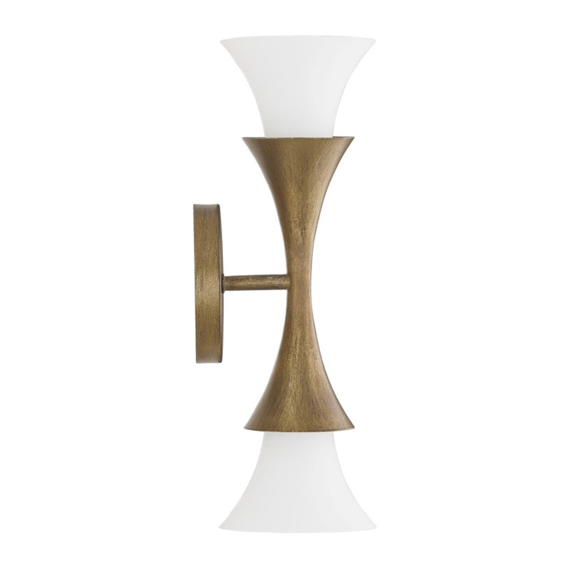 Capital Lighting Nola 2 Light Sconce, Mystic Luster/Soft White Glass