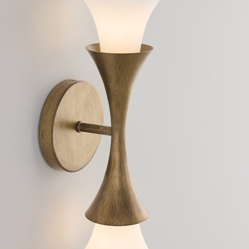Capital Lighting Nola 2 Light Sconce, Mystic Luster/Soft White Glass