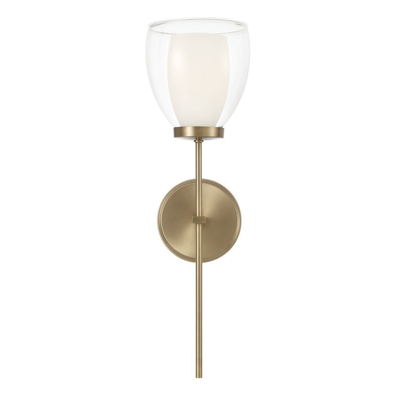 Capital Lighting Joss 1 Light Sconce, Brass/Layered White/Clear