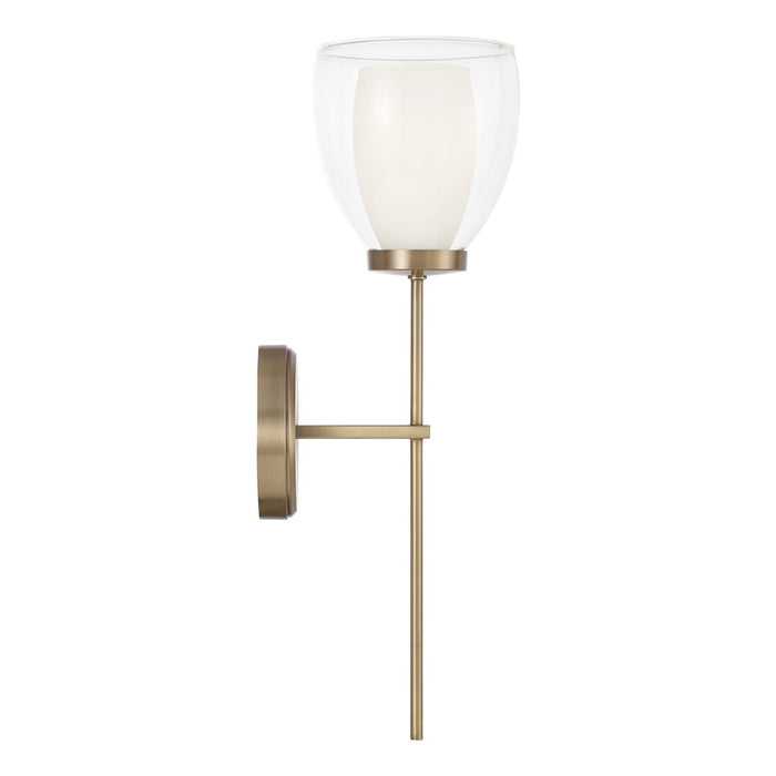 Capital Lighting Joss 1 Light Sconce, Brass/Layered White/Clear