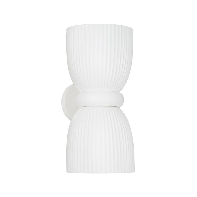 Capital Lighting Mallory 2 Light Sconce, Ceramic White