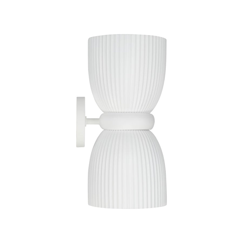 Capital Lighting Mallory 2 Light Sconce, Ceramic White