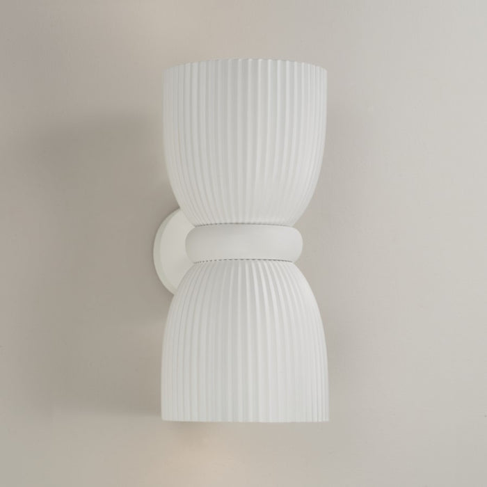 Capital Lighting Mallory 2 Light Sconce, Ceramic White