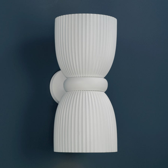 Capital Lighting Mallory 2 Light Sconce, Ceramic White