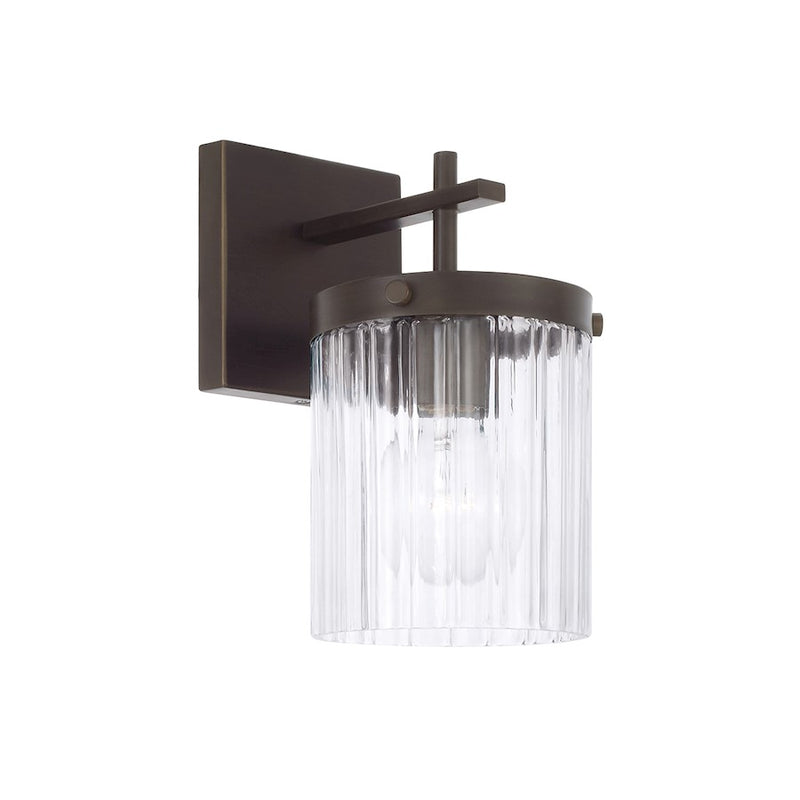 Capital Lighting Vaughn 1Lt Sconce, Rubbed Bronze/Beveled Fluted