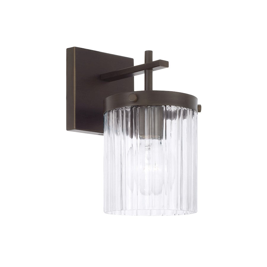 Capital Lighting Vaughn 1Lt Sconce, Rubbed Bronze/Beveled Fluted - 656211OR-555