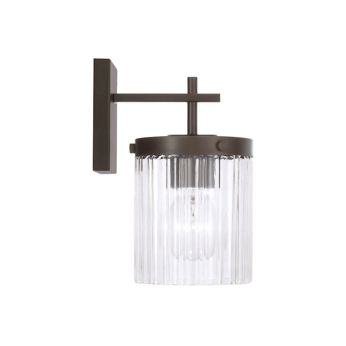 Capital Lighting Vaughn 1Lt Sconce, Rubbed Bronze/Beveled Fluted
