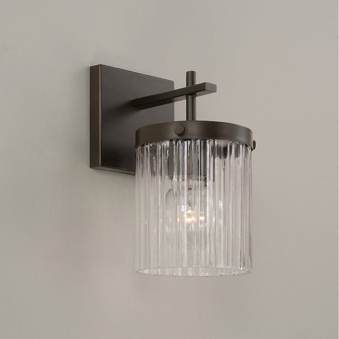 Capital Lighting Vaughn 1Lt Sconce, Rubbed Bronze/Beveled Fluted