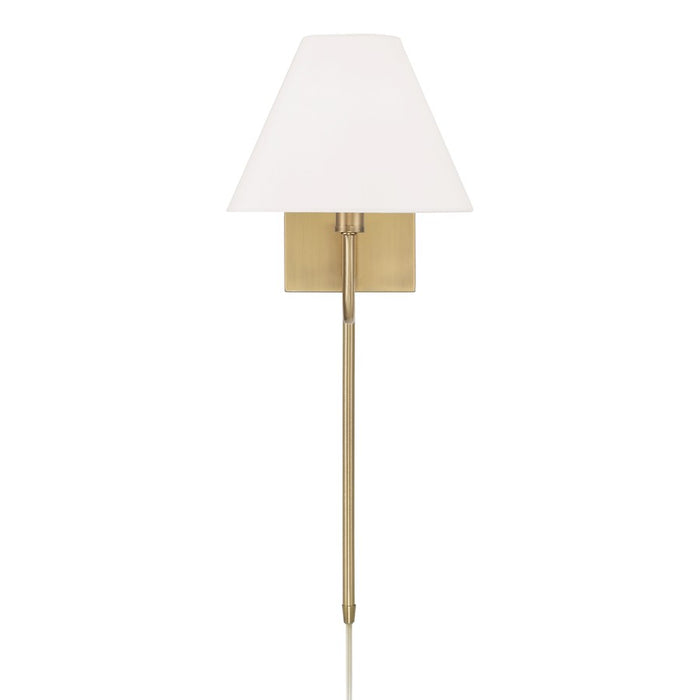 Capital Lighting Chadwick 1Lt Sconce, Brass/White Fabric Shade
